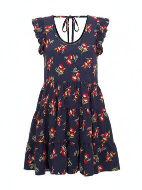 Jill Stuart Floral Ruffle Open Back Dress Milks Maid Cottagecore Party Outfit
